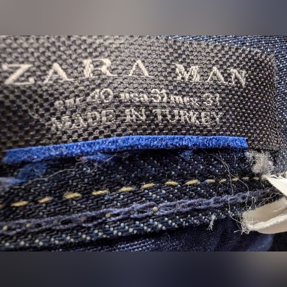 Zara men Slim fit jeans, Dark Blue Jeans Size 31 - Picture 11 of 17
